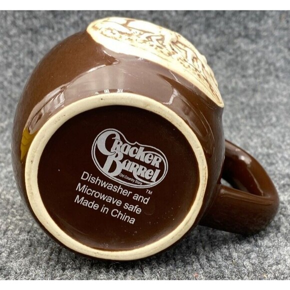 Cracker Barrel Coffee Mug Stoneware Pair of Horses Colt Cowboy Western Brown - Picture 6 of 7